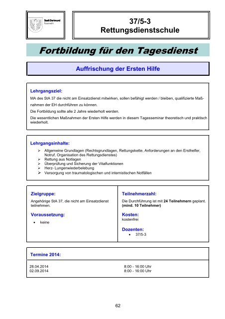 Schulungskatalog 2014 [pdf, 5,2 MB] - Stadt Dortmund