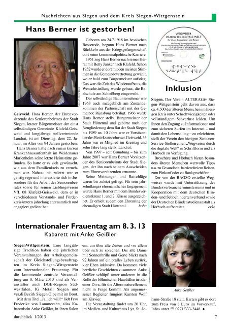 Internationaler Frauentag am 8.3.13; Englisch für Senioren