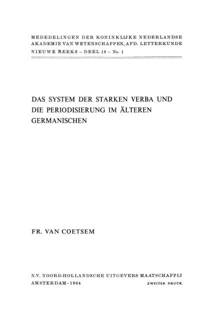 das system der starken verba und die periodisierung im ... - DWC