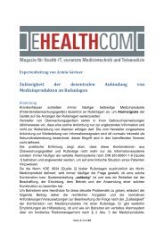 Zulässigkeit der dezentralen Anbindung von ... - E-HEALTH-COM