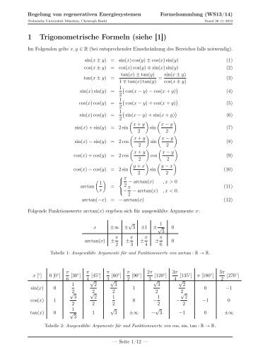 Formelsammlung (Stand: 26.11.2013) - EAL Lehrstuhl für ...