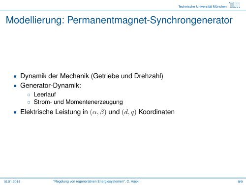 Regelung von regenerativen Energiesystemen - EAL Lehrstuhl für ...