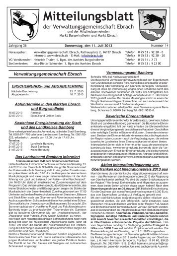 Mitteilungsblatt - Verwaltungsgemeinschaft Ebrach