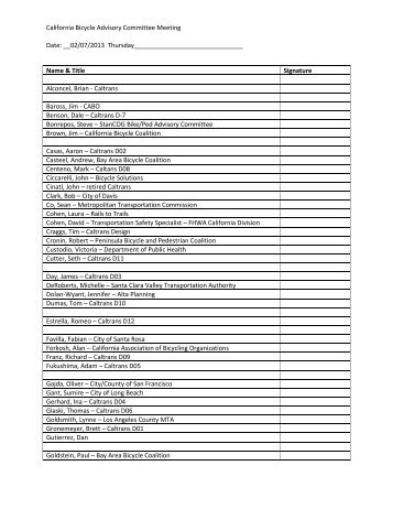 CBAC Sign-In Sheet - Caltrans