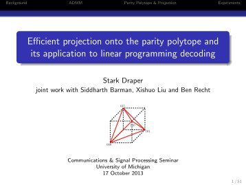 Efficient projection onto the parity polytope and its application to ...