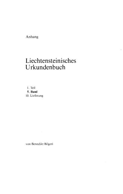 Liechtensteinisches Urkundenbuch - eLiechtensteinensia