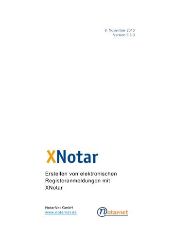 Erstellen von elektronischen Registeranmeldungen mit XNotar - ElRV
