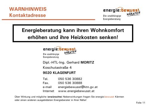 Wand-, Dach- und Deckenbauteilen - energie:bewusst Kärnten