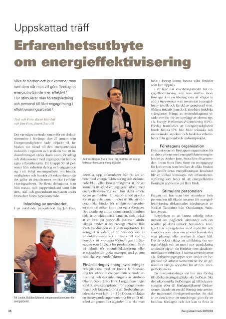 Erfarenhetsutbyte om energieffektivisering - Energimyndigheten