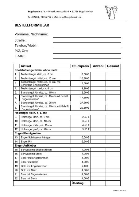 Bestellformular alle Engelprodkute 1 12 2013 - Engelskirchen