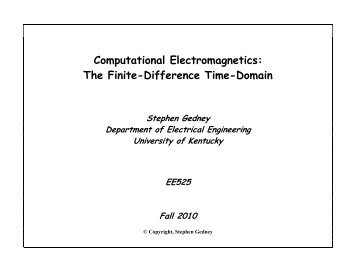 Computational Electromagnetics: The Finite-Difference Time-Domain