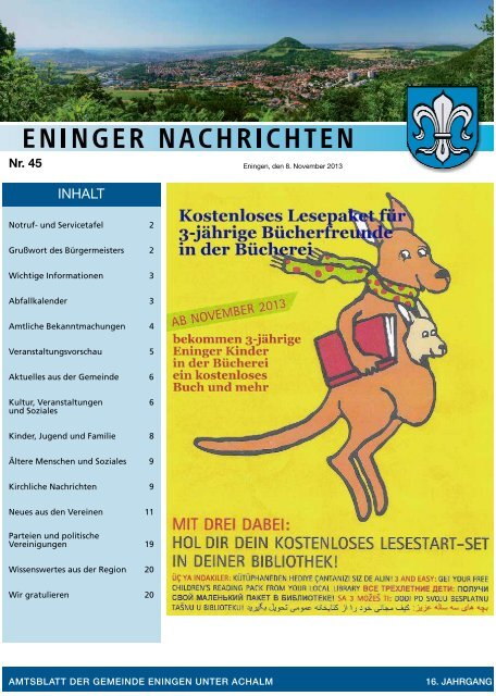 30. Oktober 2013 - Gemeinde Eningen unter Achalm