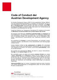 ADA Code of Conduct - Österreichische Entwicklungszusammenarbeit