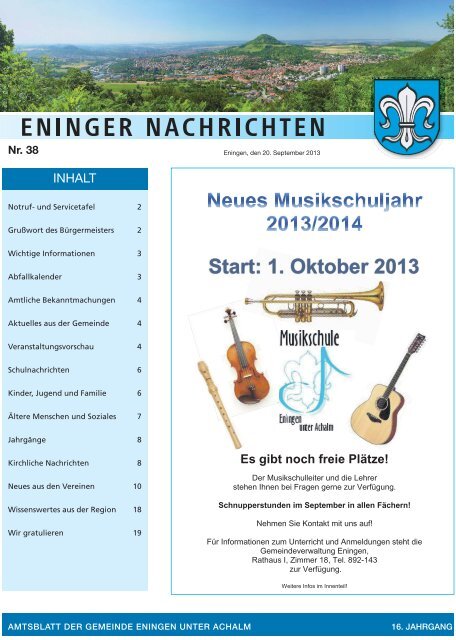 20. September 2013 - Gemeinde Eningen unter Achalm