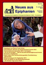 September / Oktober 2013 - Epiphanien