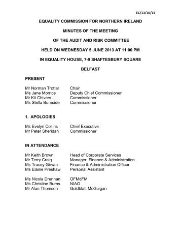 EC/13/10/15 - Equality Commission Northern Ireland