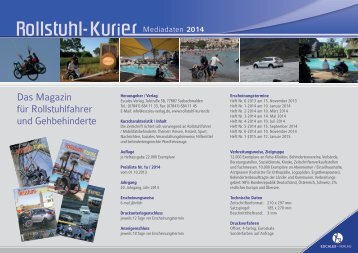 Mediadaten Rollstuhl-Kurier 2014 - Escales-Verlag