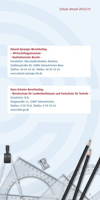 Schule aktuell - Stadt Gelsenkirchen, Referat Erziehung und Bildung