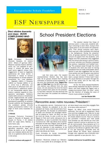 ESF NEWSPAPER - Europäische Schule Frankfurt am Main