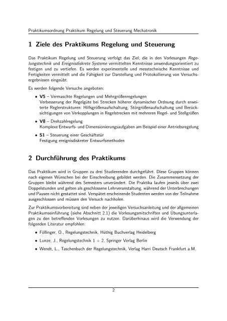 Praktikumsordnung - Fakultät Elektrotechnik und Informationstechnik