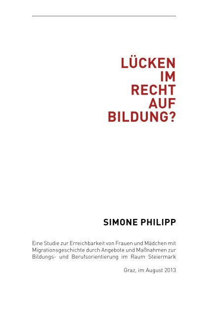 Lücken im Recht auf Bildung? Eine Studie zur ... - ETC Graz