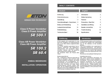 Bedienungsanleitung - Eton GmbH