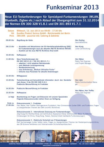 Agenda Funkseminar 2013.indd - Eurofins