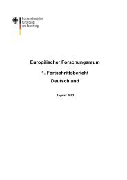 Europäischer Forschungsraum 1. Fortschrittsbericht Deutschland