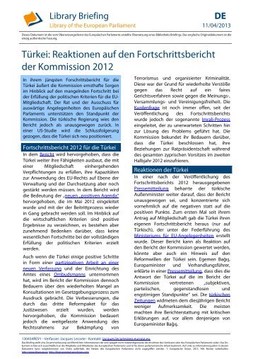 Türkei: Reaktionen auf den Fortschrittsbericht der Kommission 2012
