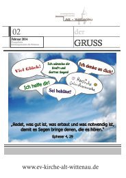 der GRUSS im Februar 2014 - Kirchengemeinde Alt-Wittenau