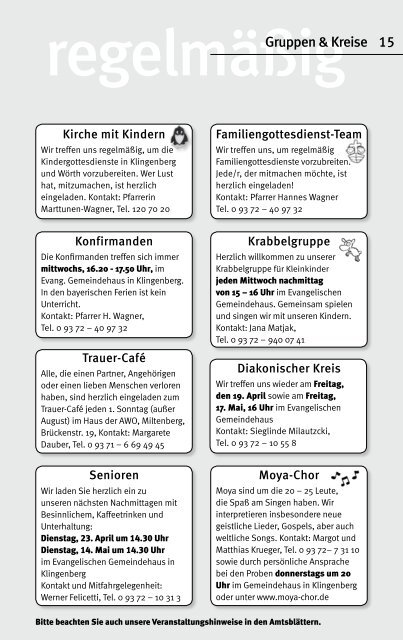 Gemeindebrief Nr. 2/2013 - Trinitatisgemeinde Klingenberg