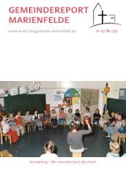 Gemeindereport August 2013 - Evangelische Kirchengemeinde ...