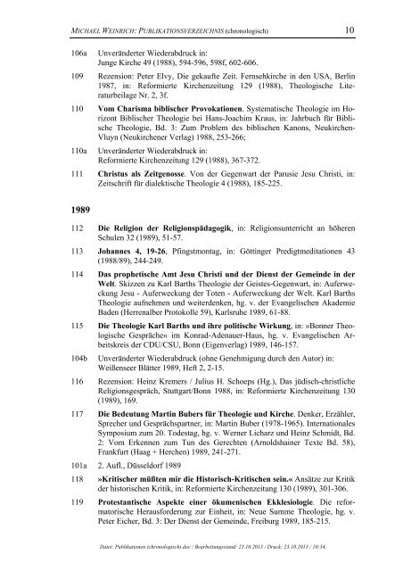 Publikationen chronologisch 09.2013.pdf - Evangelisch ...