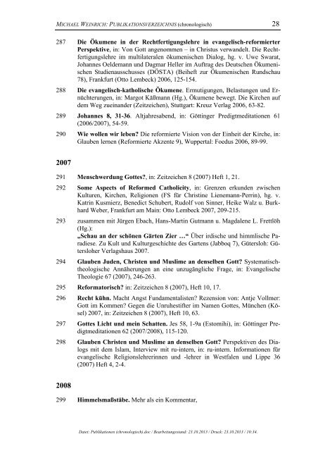 Publikationen chronologisch 09.2013.pdf - Evangelisch ...