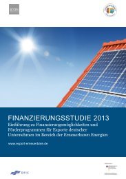 Finanzierungsstudie 2013 - Exportinitiative Erneuerbare Energien