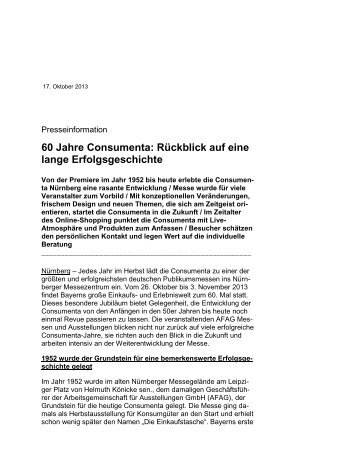 60 Jahre Consumenta: Rückblick auf eine lange Erfolgsgeschichte