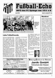 Fußball Echo Juni 2013 lesen - FC Springe von 1911