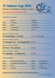 Ranglisten Samstag - FC Zuchwil