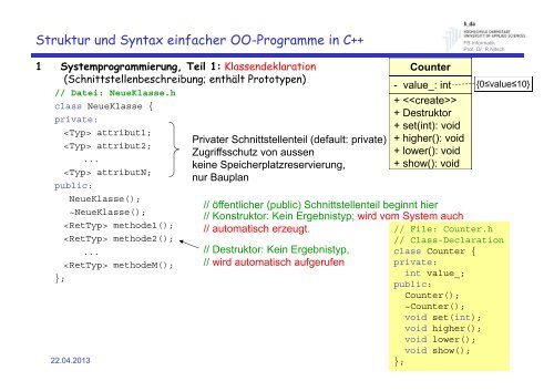 Programmieren 1 - Strukturen - Klassen - Objekte