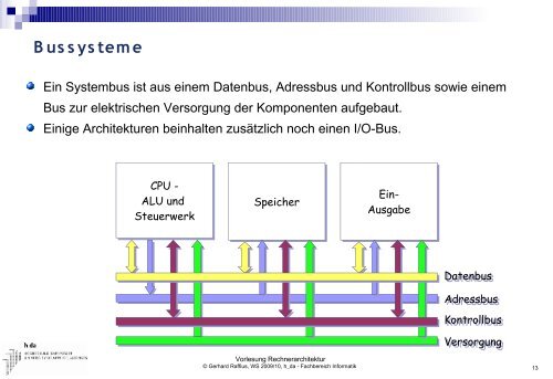 Vorlesung Rechnerarchitektur - Fachbereich Informatik