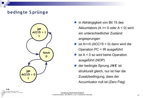 Vorlesung Rechnerarchitektur - Fachbereich Informatik