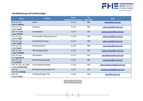 Wegweiser Fachrichtung Bauingenieurwesen - Fachhochschule Erfurt