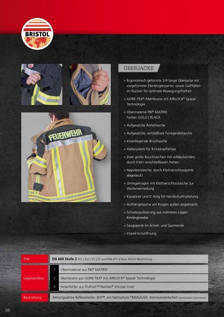 Schutzkleidung Bristol 2013/14 - Feuerschutz Raschel