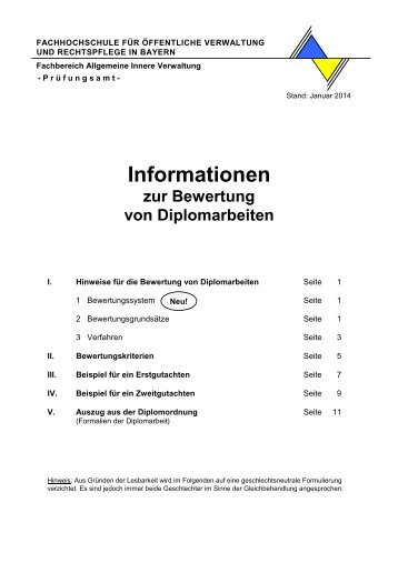 Informationen zur Bewertung von Diplomarbeiten - Bayerische ...