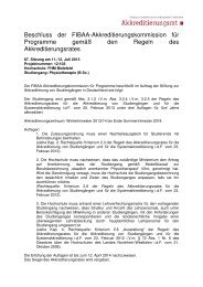 Beschluss der FIBAA-Akkreditierungskommission für Programme ...