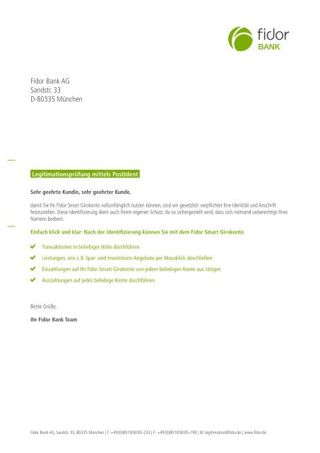 Postident Fidor Bank Ag