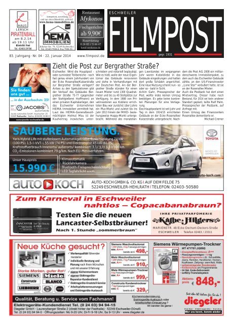 Ausgabe 4 vom 22. Januar 2014 - auf filmpost.de