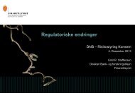 Foredrag: Regulatoriske endringer - Finanstilsynet