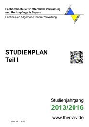 Studienplan Teil I für den Studienjahrgang 2013/2016 - Bayerische ...