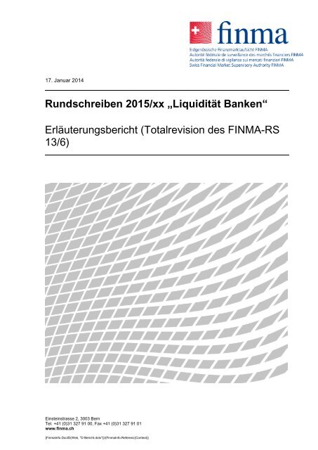 Erläuterungsbericht - Finma